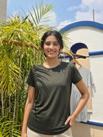 Load image into Gallery viewer, Bamboo Classic Fit - Half Sleeves - Ebony Green