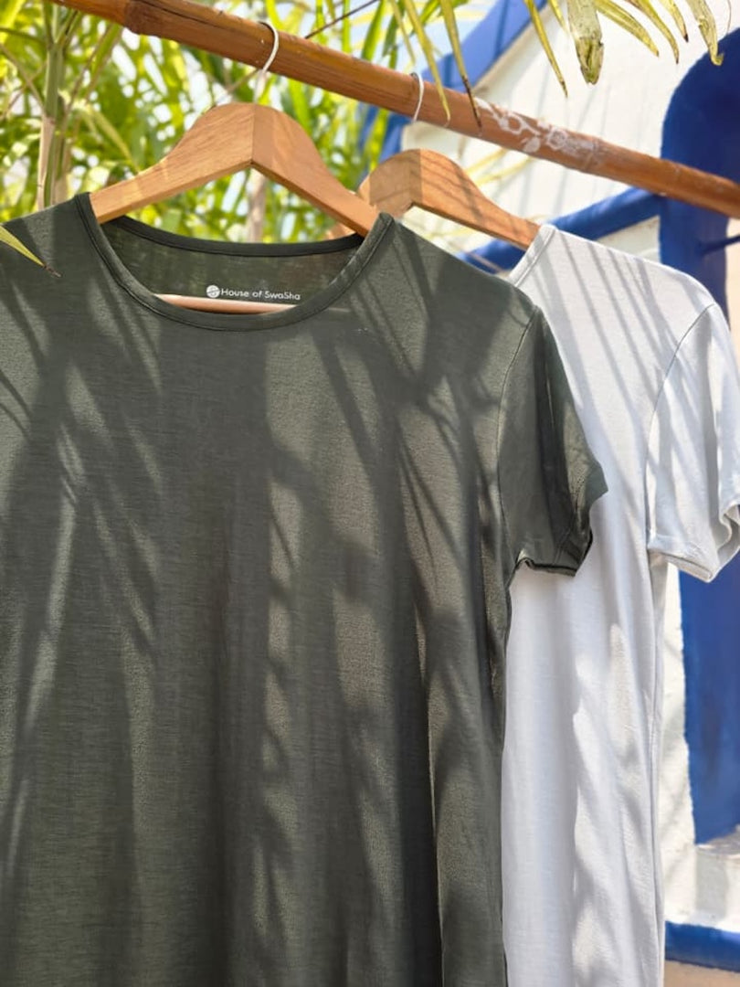 Bamboo Classic Fit - Half Sleeves - Ebony Green