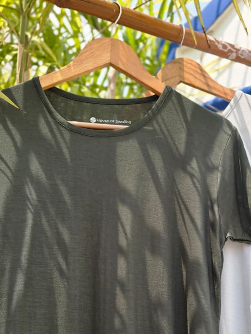 Bamboo Classic Fit - Half Sleeves - Ebony Green