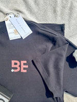 Load image into Gallery viewer, BeLeaver charcoal black oversized men’s t-shirt flat lay showing full garment shape and proportions