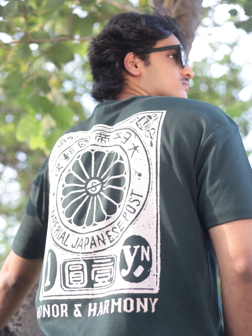 Honor and Harmony - Hunter Green - Oversized - Men's T-shirt