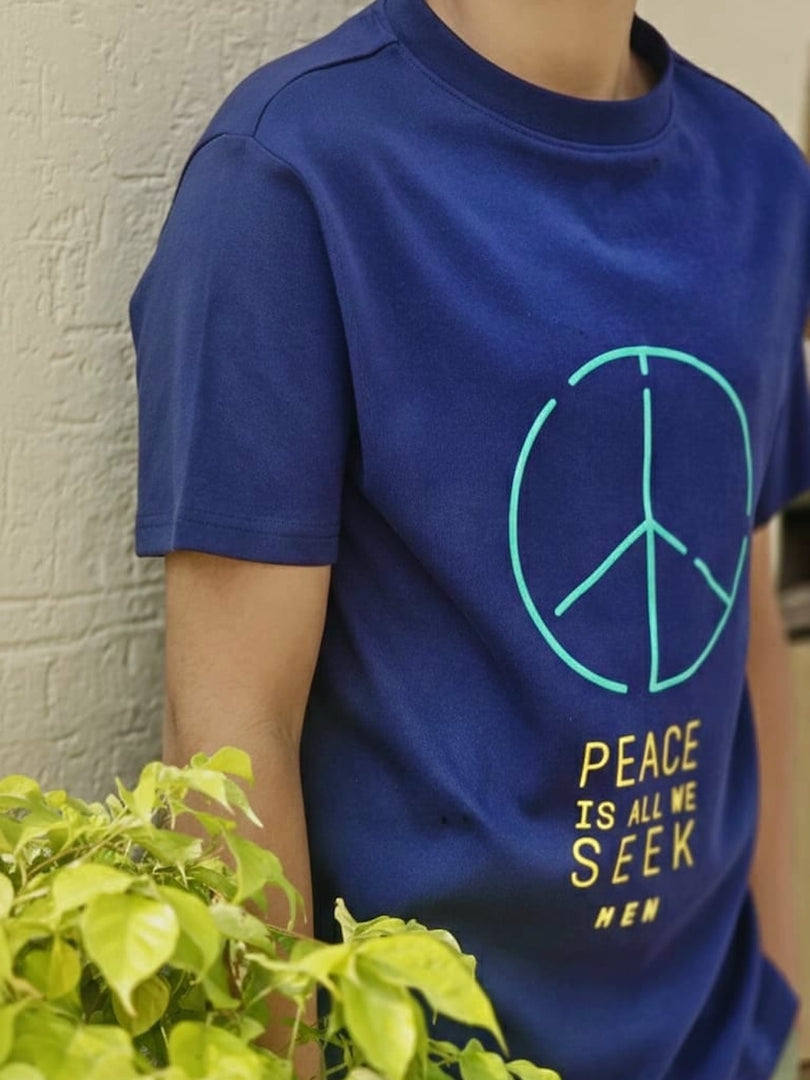 Peace Is All We Seek - Navy Blue - Classic Fit - Men's T-shirt
