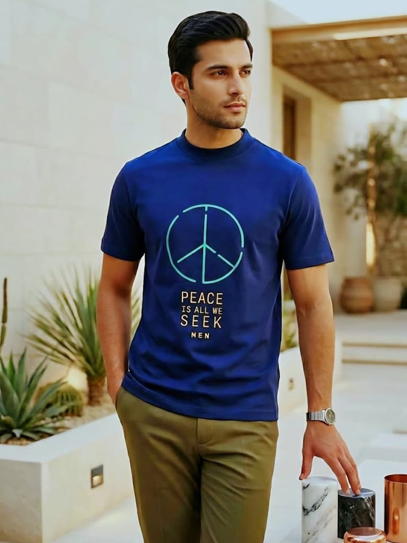 Peace Is All We Seek - Navy Blue - Classic Fit - Men's T-shirt