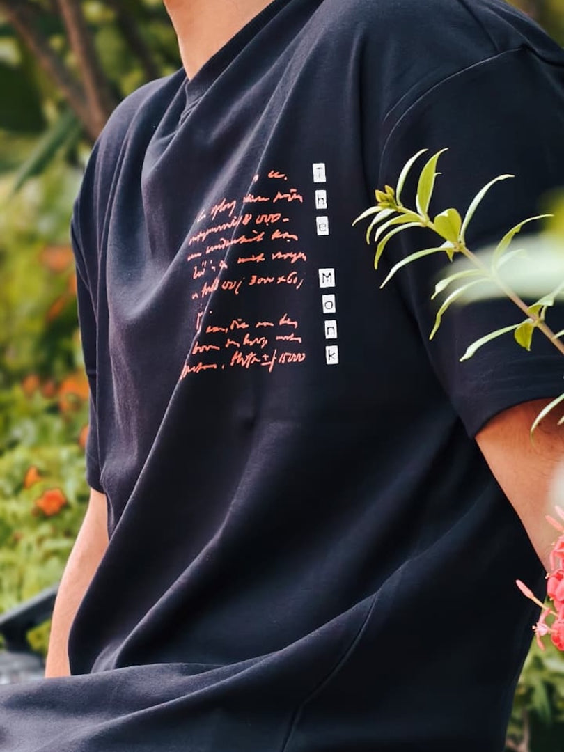 Spirited Soul - The Monk - Charcoal Black - Oversized - Men's T-shirt