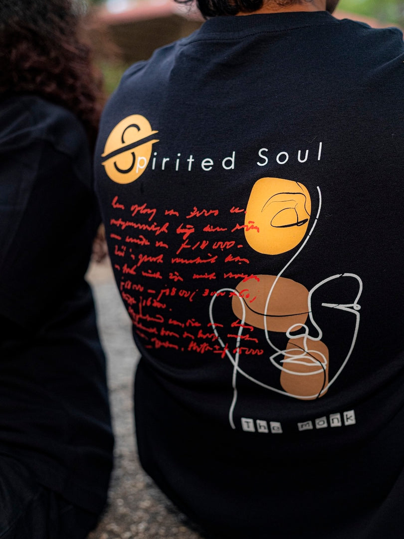 Spirited Soul - The Monk - Charcoal Black - Oversized - Men's T-shirt